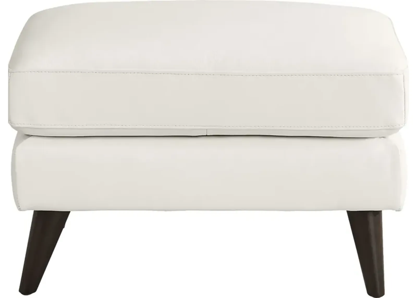 San Salerno White Leather Ottoman