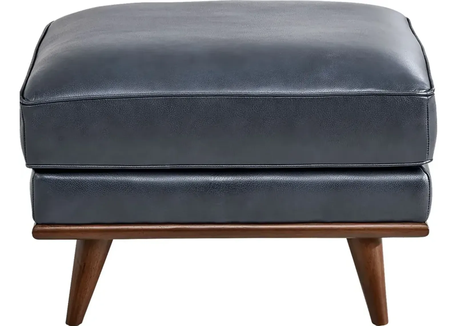 Cassina Court Navy Leather Ottoman