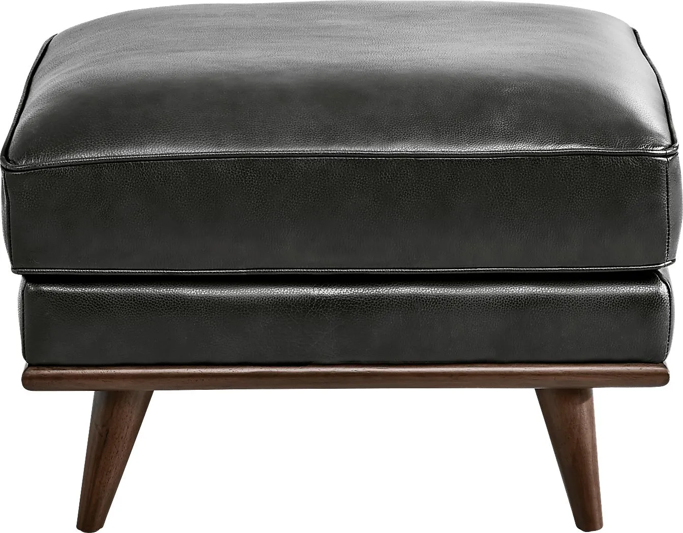 Cassina Court Black Leather Ottoman