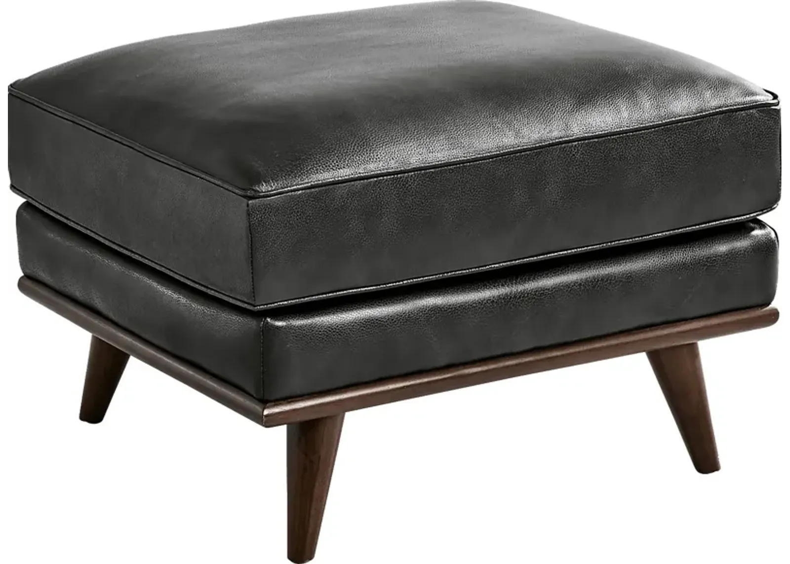 Cassina Court Black Leather Ottoman