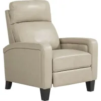 Gisella Taupe Leather Push Back Recliner