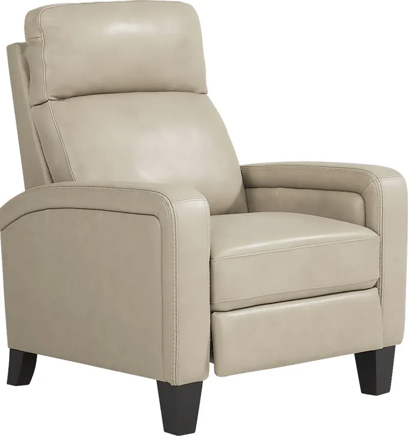 Gisella Taupe Leather Push Back Recliner
