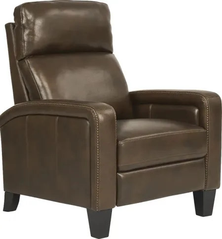 Gisella Brown Leather Push Back Recliner