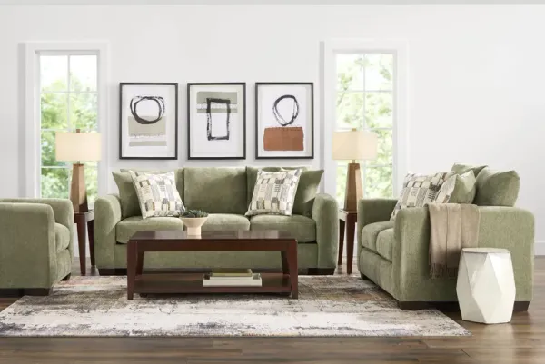 Chamberlain Green 7 Pc Living Room with Sleeper Sofa