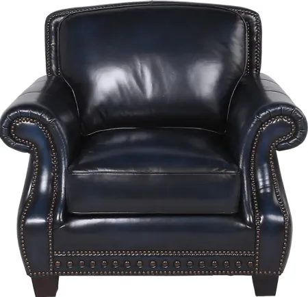 Calvano Blue Leather Chair