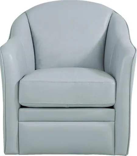Livorno Lane Aqua Leather Swivel Chair