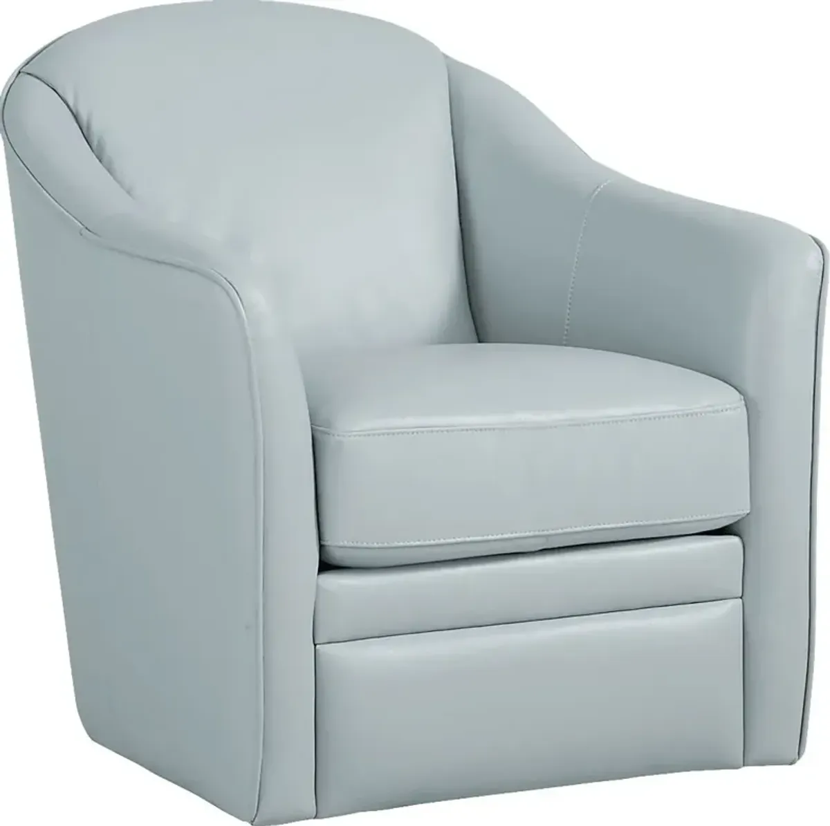 Livorno Lane Aqua Leather Swivel Chair