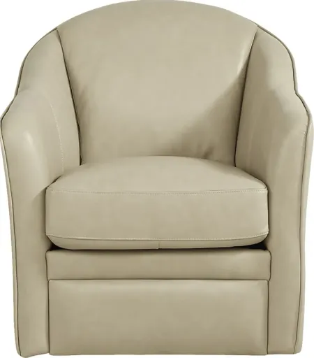 Livorno Lane Stone Leather Swivel Chair