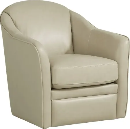 Livorno Lane Stone Leather Swivel Chair