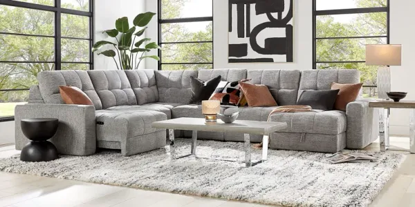 Meriwether Gray 6 Pc Power Slider Sectional