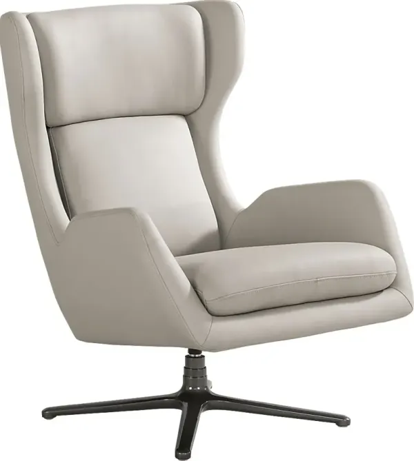 Camelot Dove Gray Leather Swivel Chair