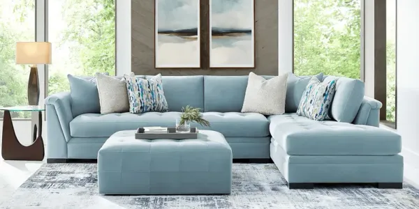Harper Blue 5 Pc Sectional Living Room
