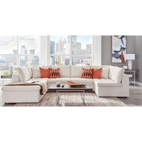 Sheridan Square Off-White 6 Pc Sleeper Sectional Living Room