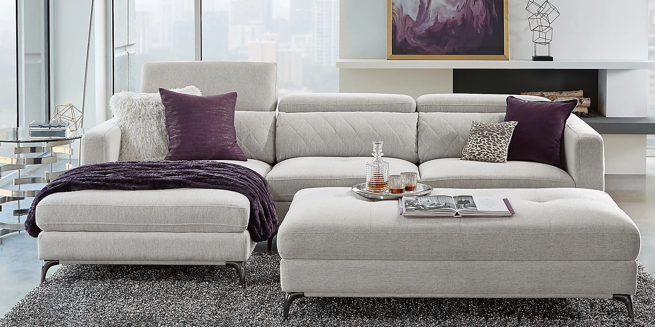 Via Sorrento Dove 5 Pc Sectional Living Room