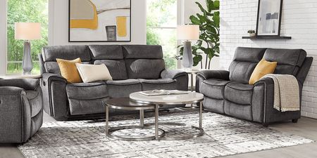 Bradshaw Place Dark Gray 8 Pc Living Room with Reclining Sofa