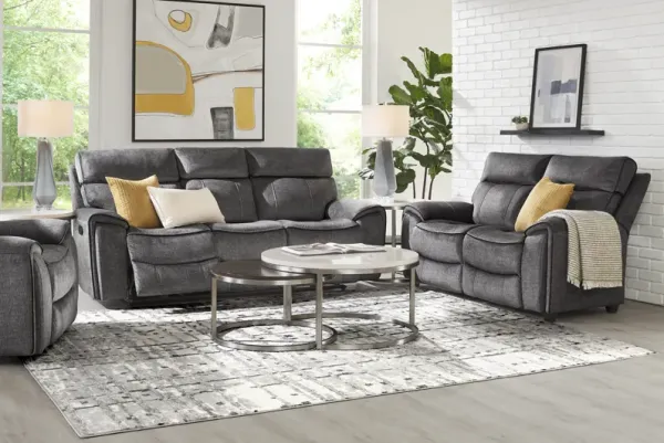 Bradshaw Place Dark Gray 8 Pc Living Room with Reclining Sofa