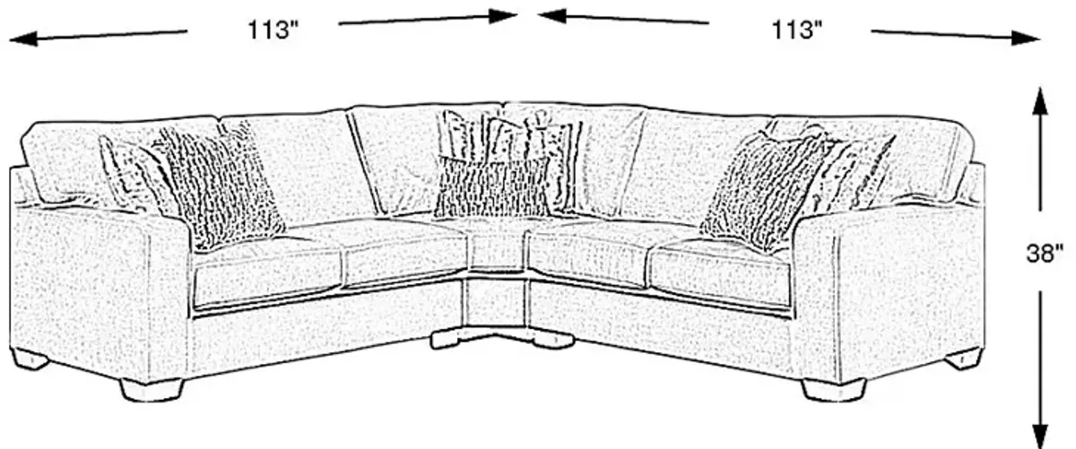 Cynthia Dove 3 Pc Sectional