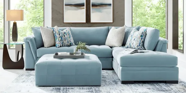Harper Blue 5 Pc Sectional Living Room