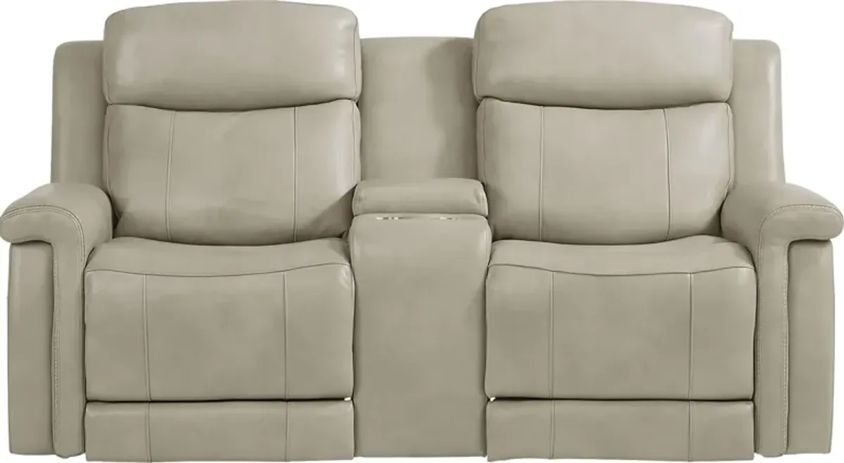 Orsini Beige Leather 5 Pc Dual Power Reclining Living Room