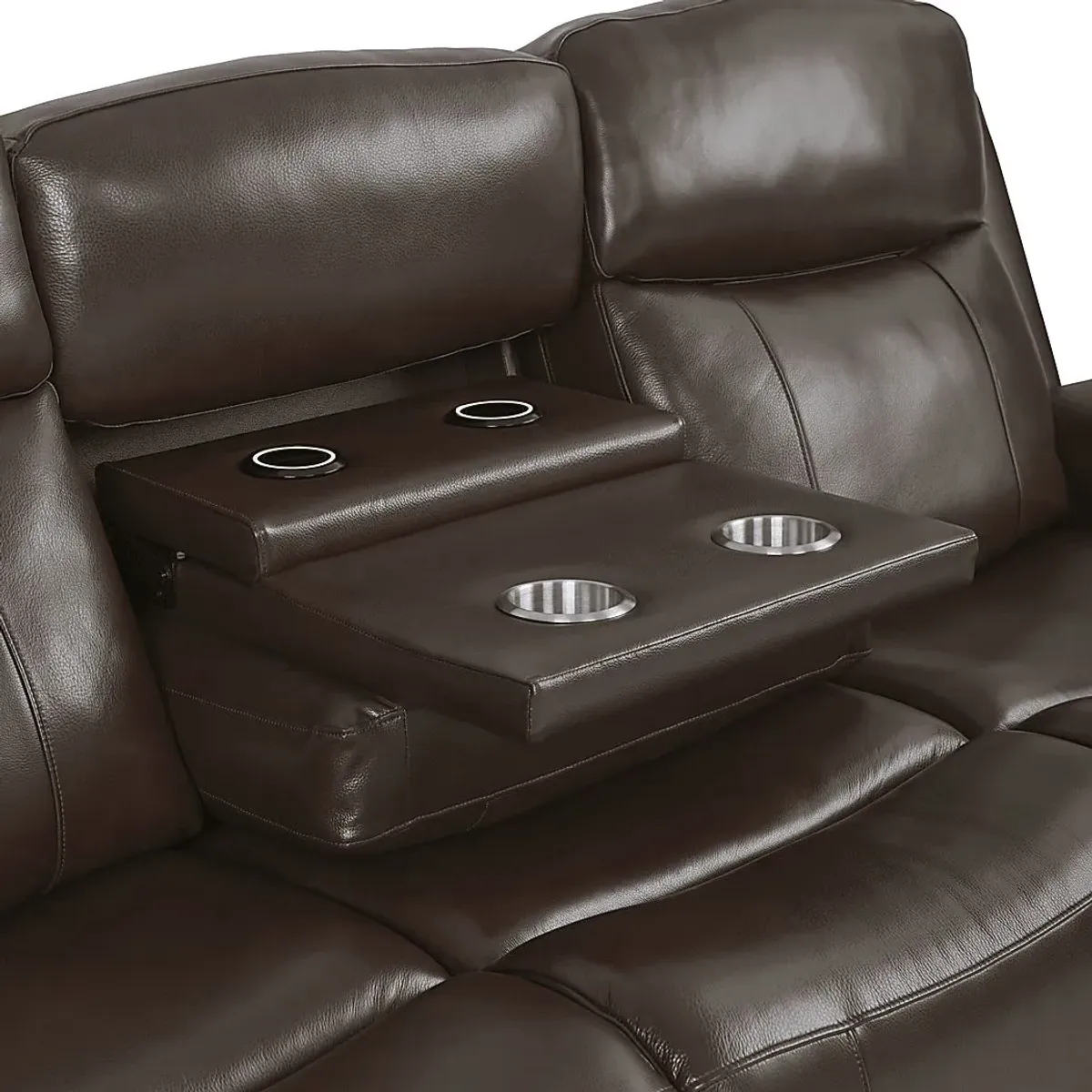 Orsini Brown Leather 5 Pc Dual Power Reclining Living Room