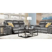 Trevino Place Smoke Leather 8 Pc Living Room with Reclining Sofa