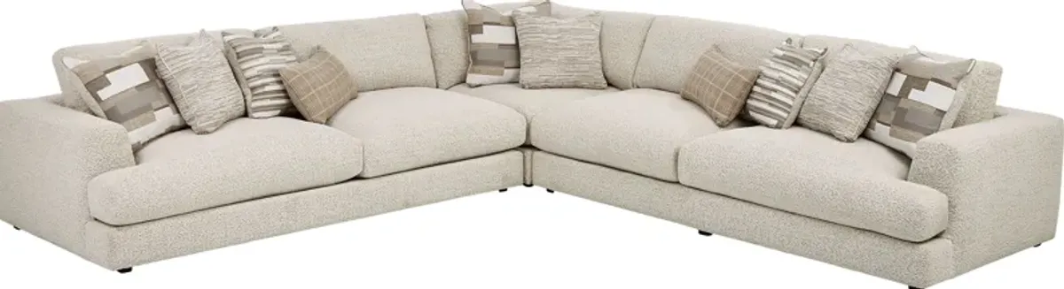 Montecito White 6 Pc Sectional Living Room