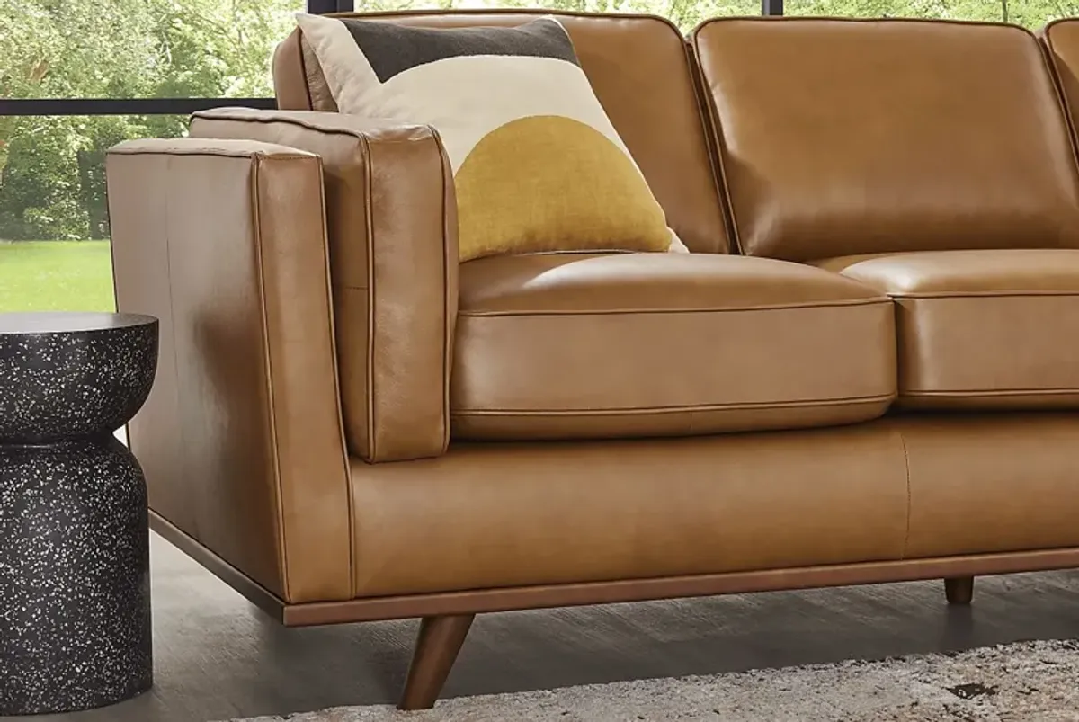 Duluth Caramel Leather 7 Pc Living Room