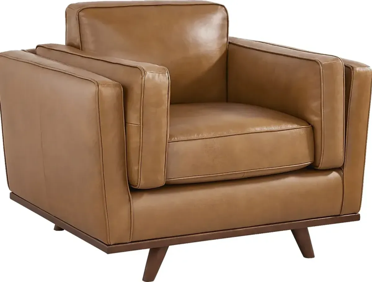 Duluth Caramel Leather 7 Pc Living Room