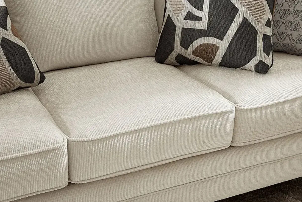 Salgado Beige 7 Pc Living Room with Sleeper Sofa