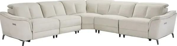 Cavani Gray 5 Pc Dual Power Reclining Sectional