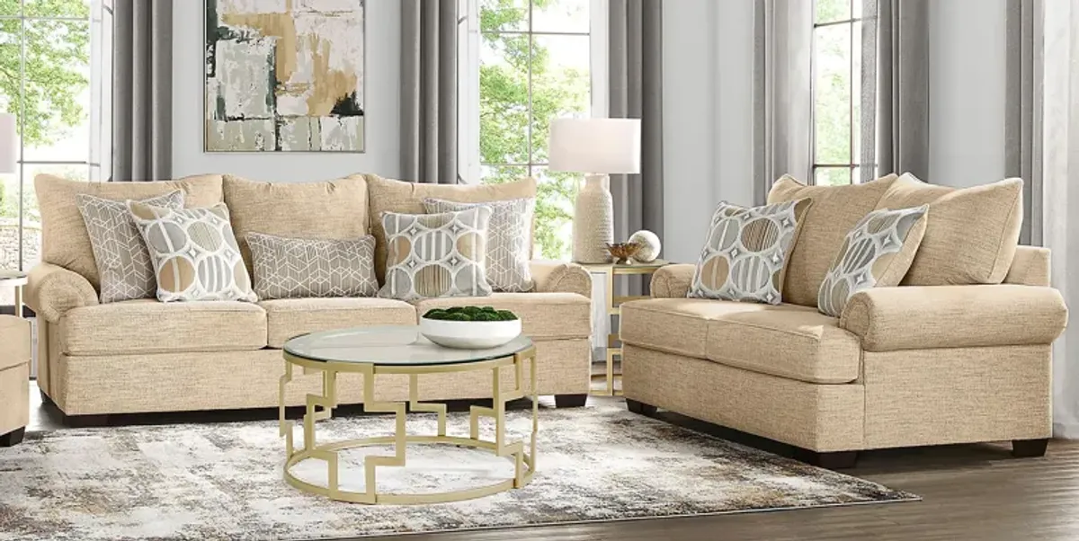 Reyna Point Tan 7 Pc Living Room with Gel Foam Sleeper Sofa