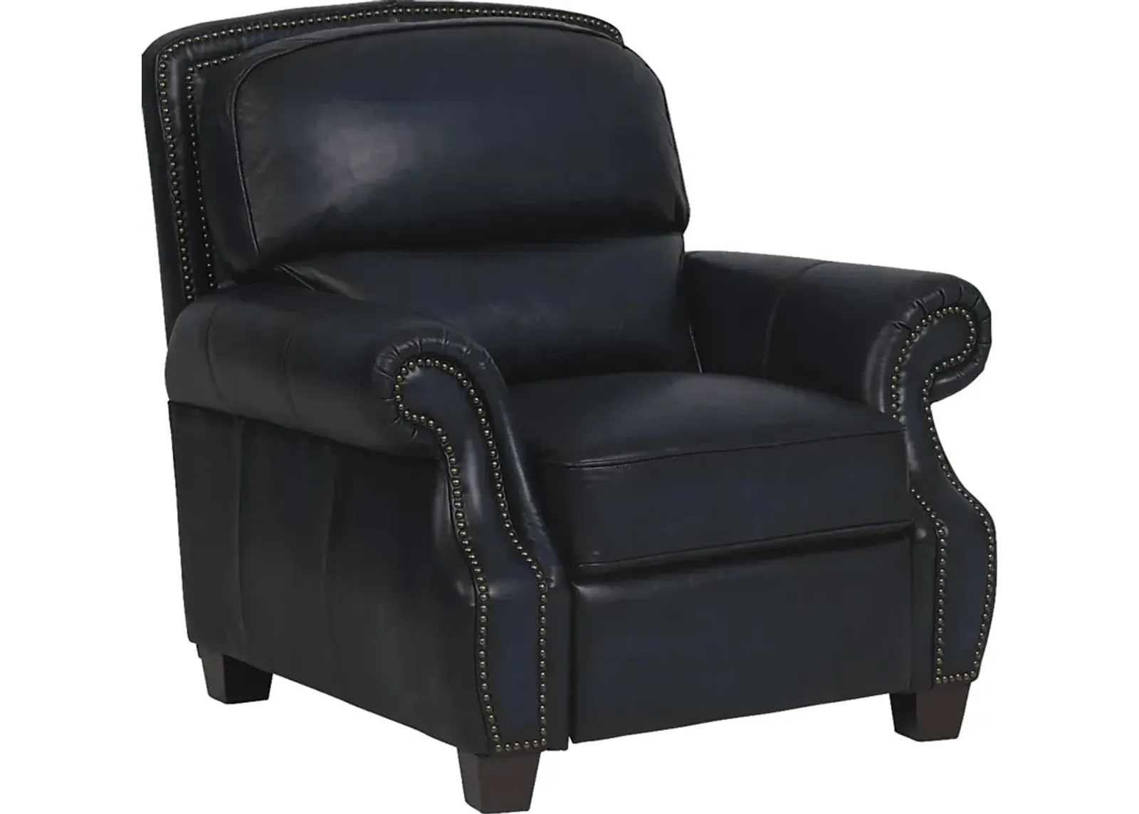 Calvano Blue Leather Recliner