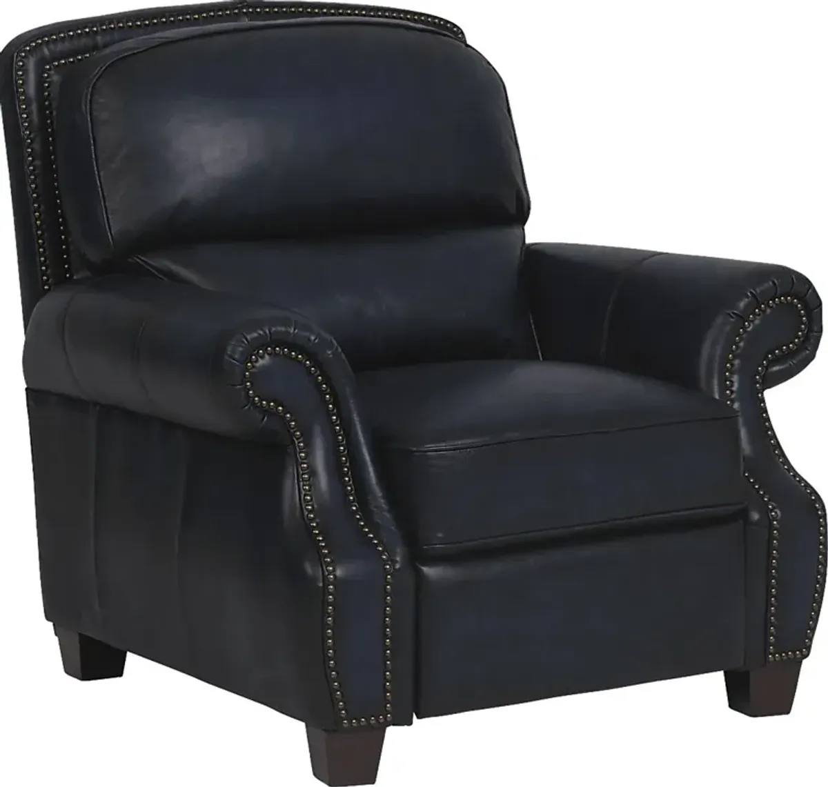 Calvano Blue Leather Recliner