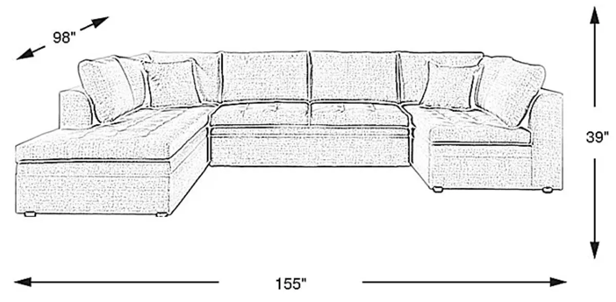 Sheridan Place Off-White 3 Pc Sleeper Sectional