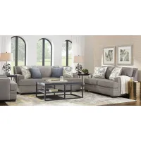 Winsborough Gray 7 Pc Living Room with Gel Foam Sleeper Sofa