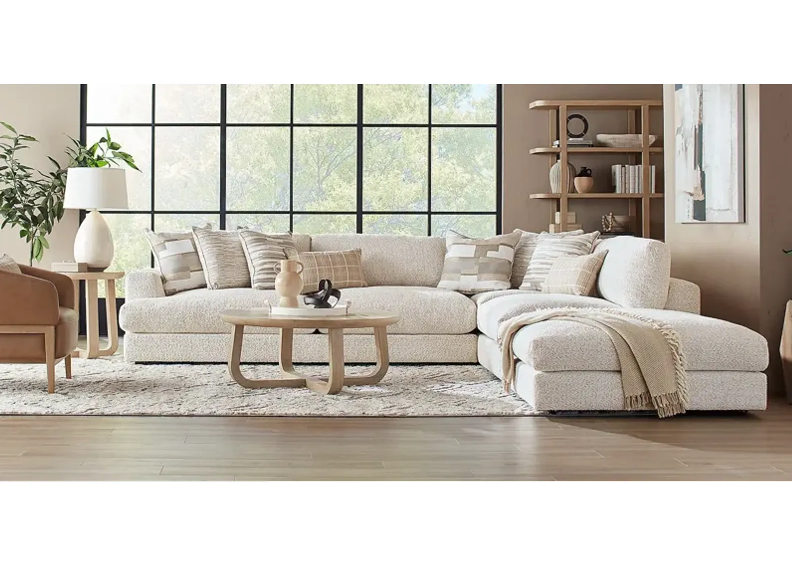 Montecito White 7 Pc Sectional Living Room