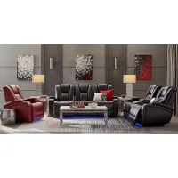 Kingvale Court Black 5 Pc Living Room with Dual Power Reclining Sofa