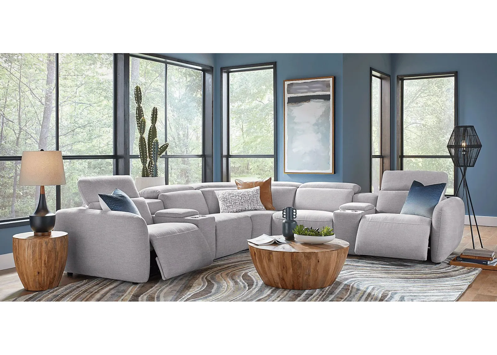 Westlake Light Gray 10 Pc Dual Power Reclining Sectional Living Room