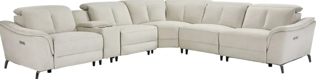 Cavani Gray 6 Pc Dual Power Reclining Sectional