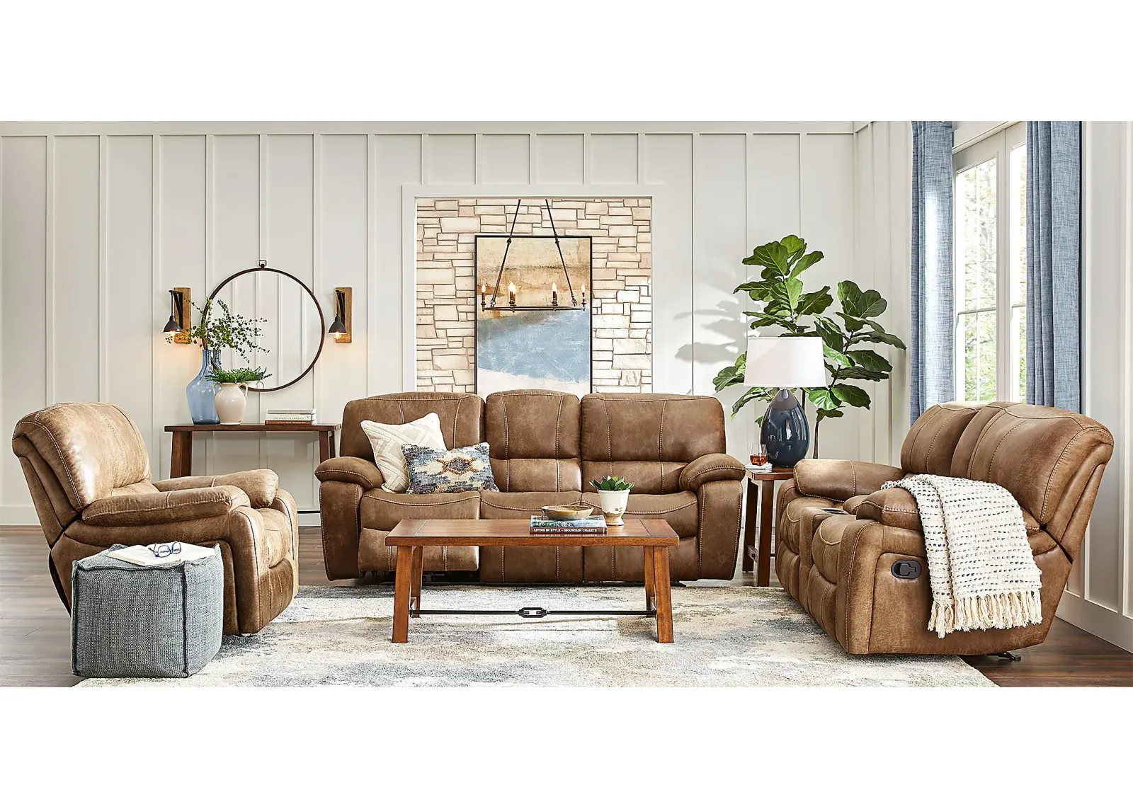 Alpen Ridge Silt 7 Pc Living Room with Power Reclining Sofa