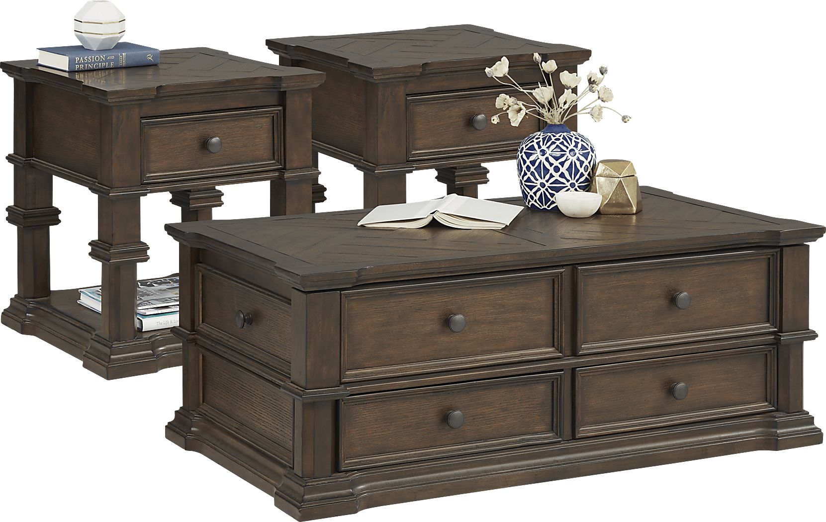 Italo Blue Leather 6 Pc Living Room With Reclining Sofa