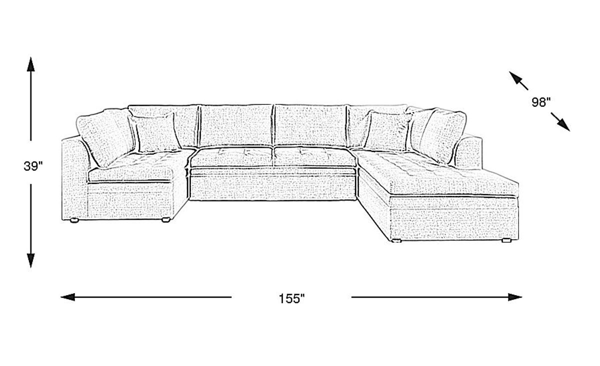 Sheridan Place Gray 3 Pc Sleeper Sectional