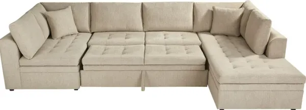 Sheridan Place Putty 3 Pc Sleeper Sectional