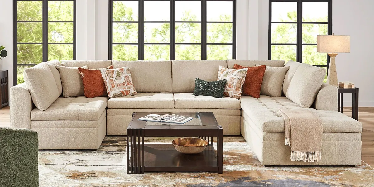 Sheridan Place Putty 3 Pc Sleeper Sectional