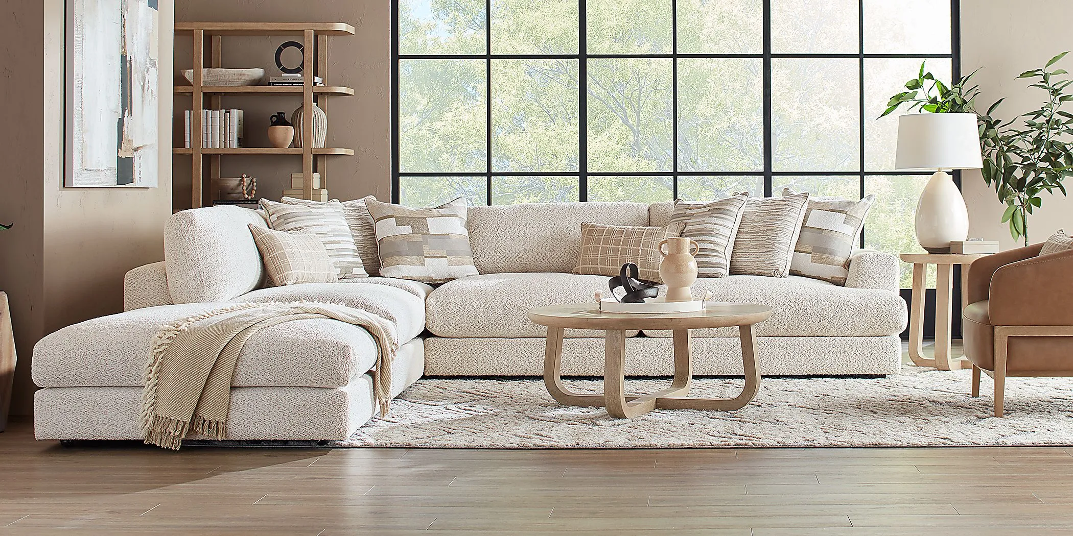 Montecito White 7 Pc Sectional Living Room