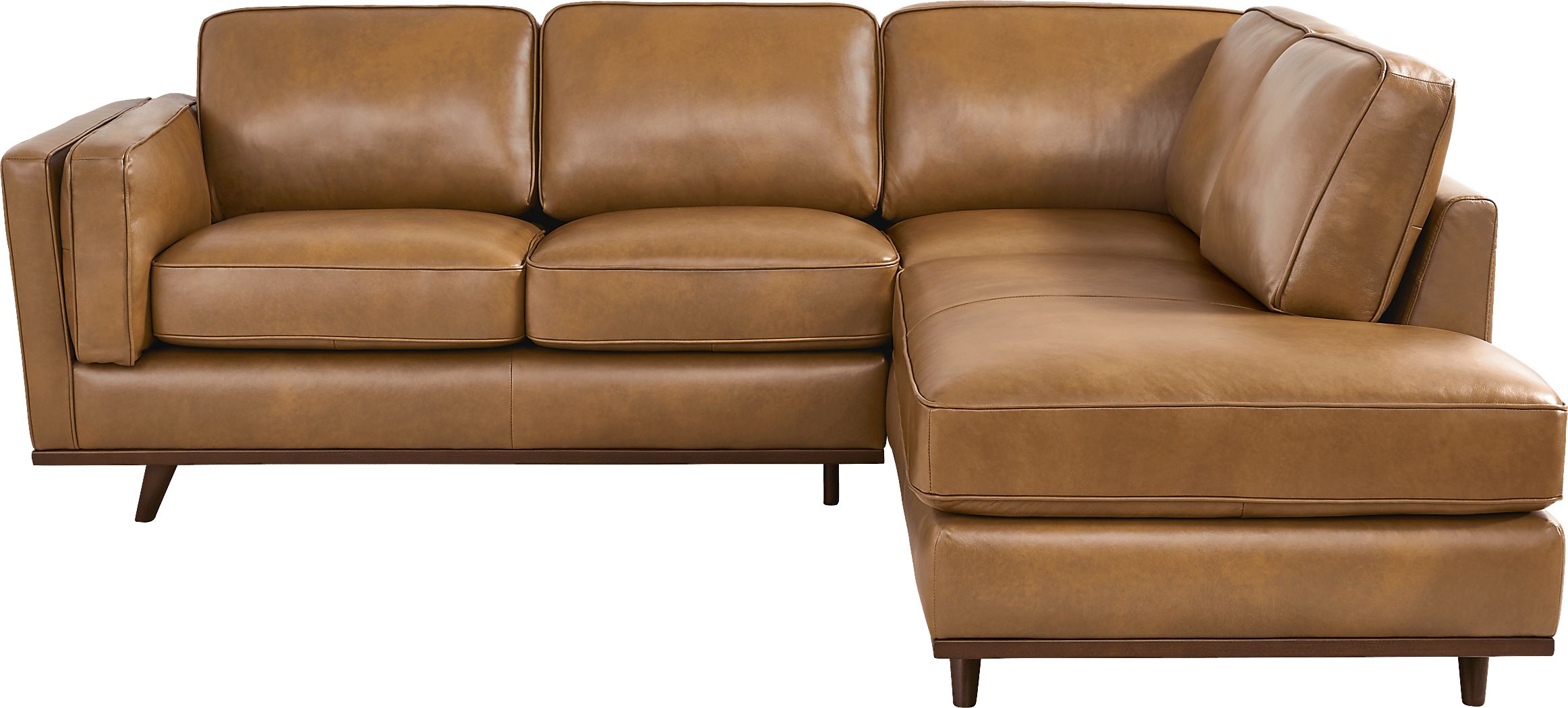 Duluth Caramel Leather 2 Pc Sectional