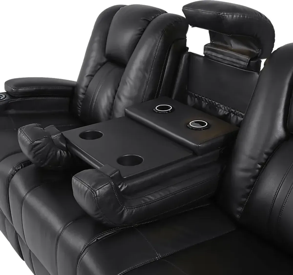 Kingvale Court Black 5 Pc Dual Power Reclining Living Room