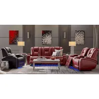 Kingvale Court Red 5 Pc Dual Power Reclining Living Room