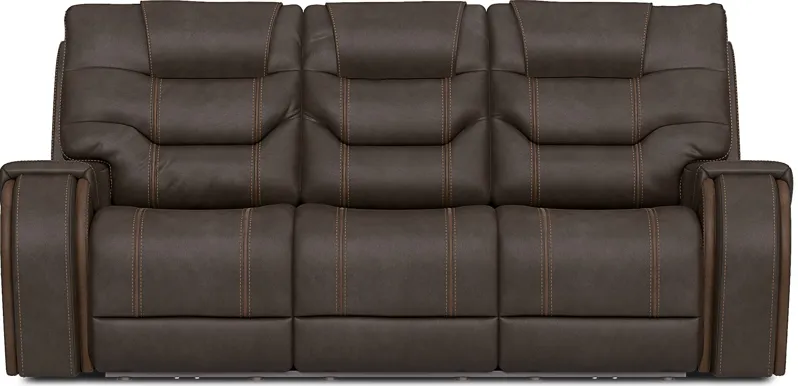 Laredo Springs Brown Microfiber Non-Power Reclining Sofa - Rooms To Go