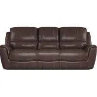 Lanzo Merlot Leather Dual Power Reclining Sofa